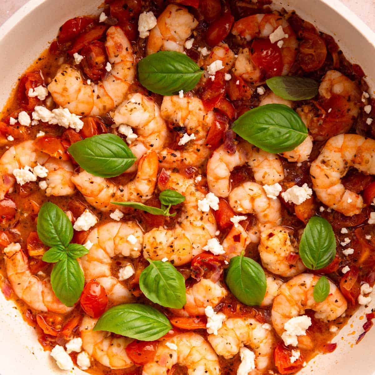cherry tomatoes with shrimp skillet.