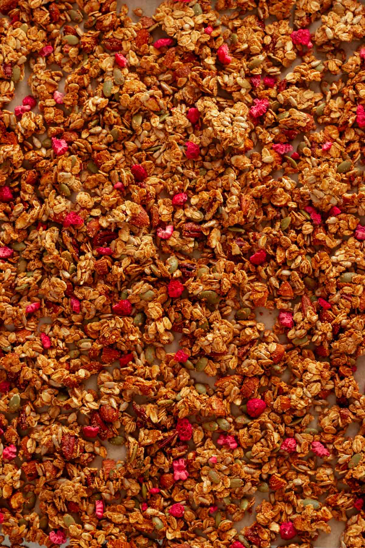 homemade granola with nuts and maple syrup