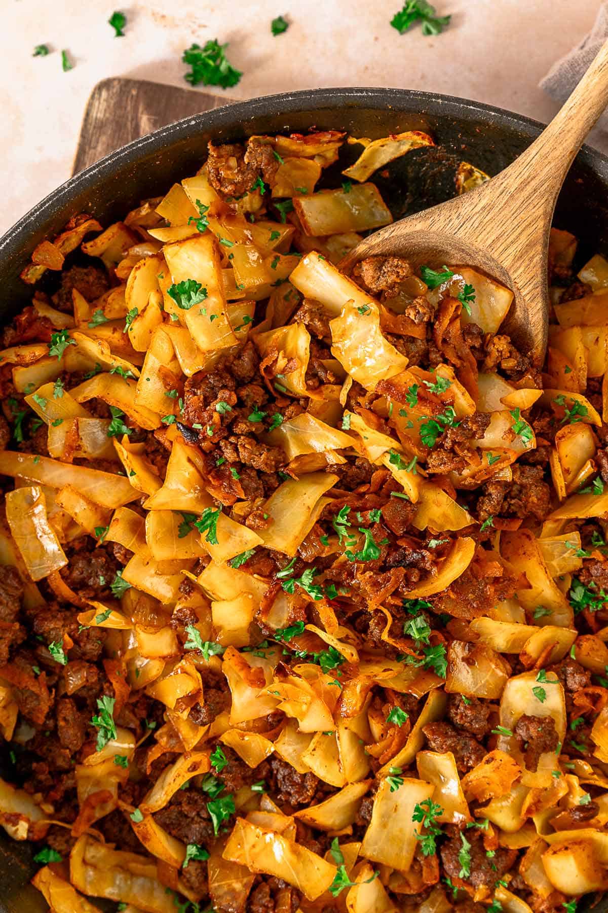 Ground Beef and Fried Cabbage