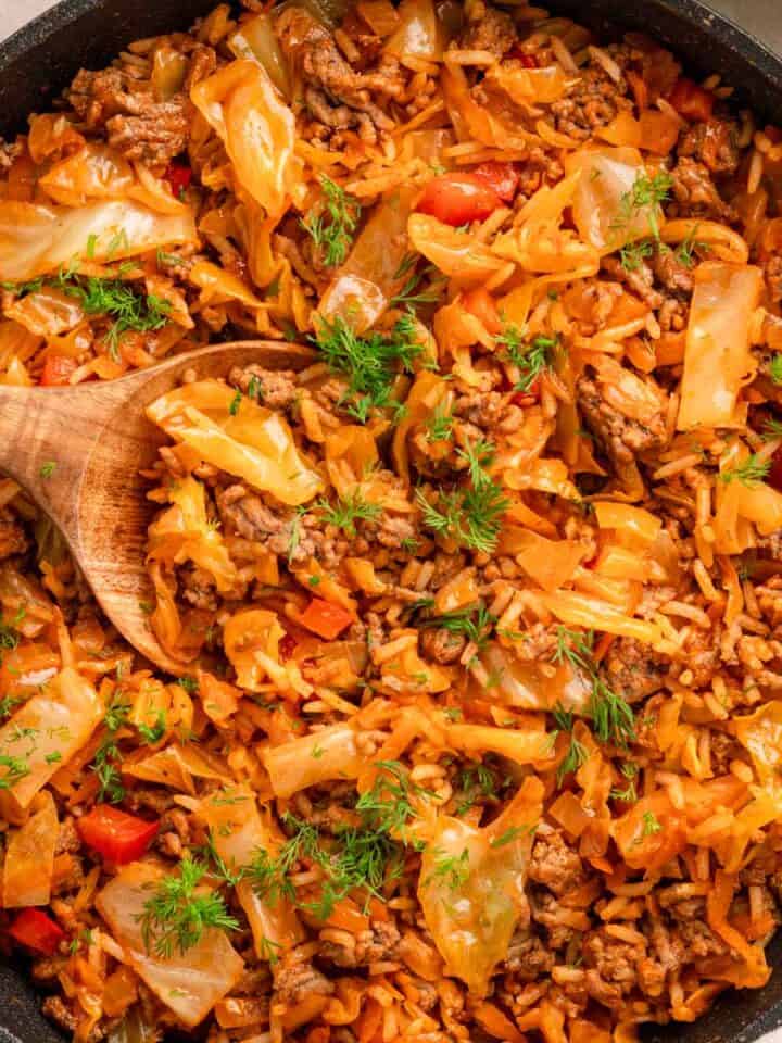 Cabbage Ground Beef and Rice.