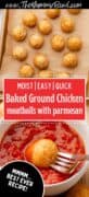 Golden brown ground chicken meatballs.