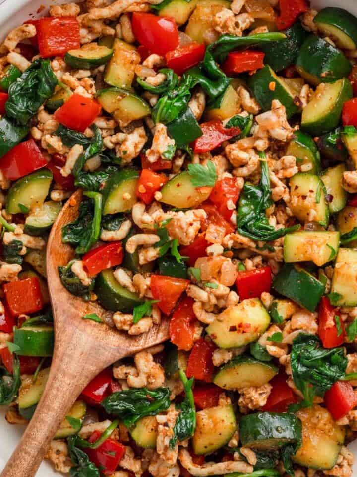ground turkey and zucchini skillet.