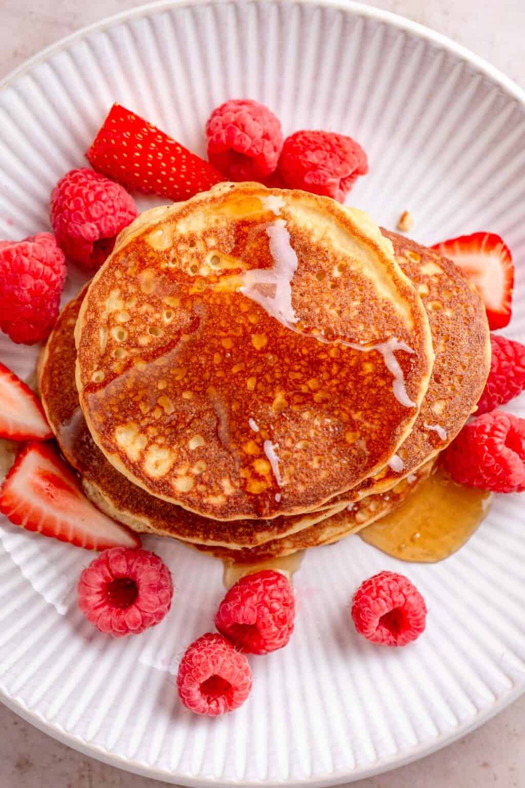 View of HEALTHY & Fluffy Almond Flour Pancakes