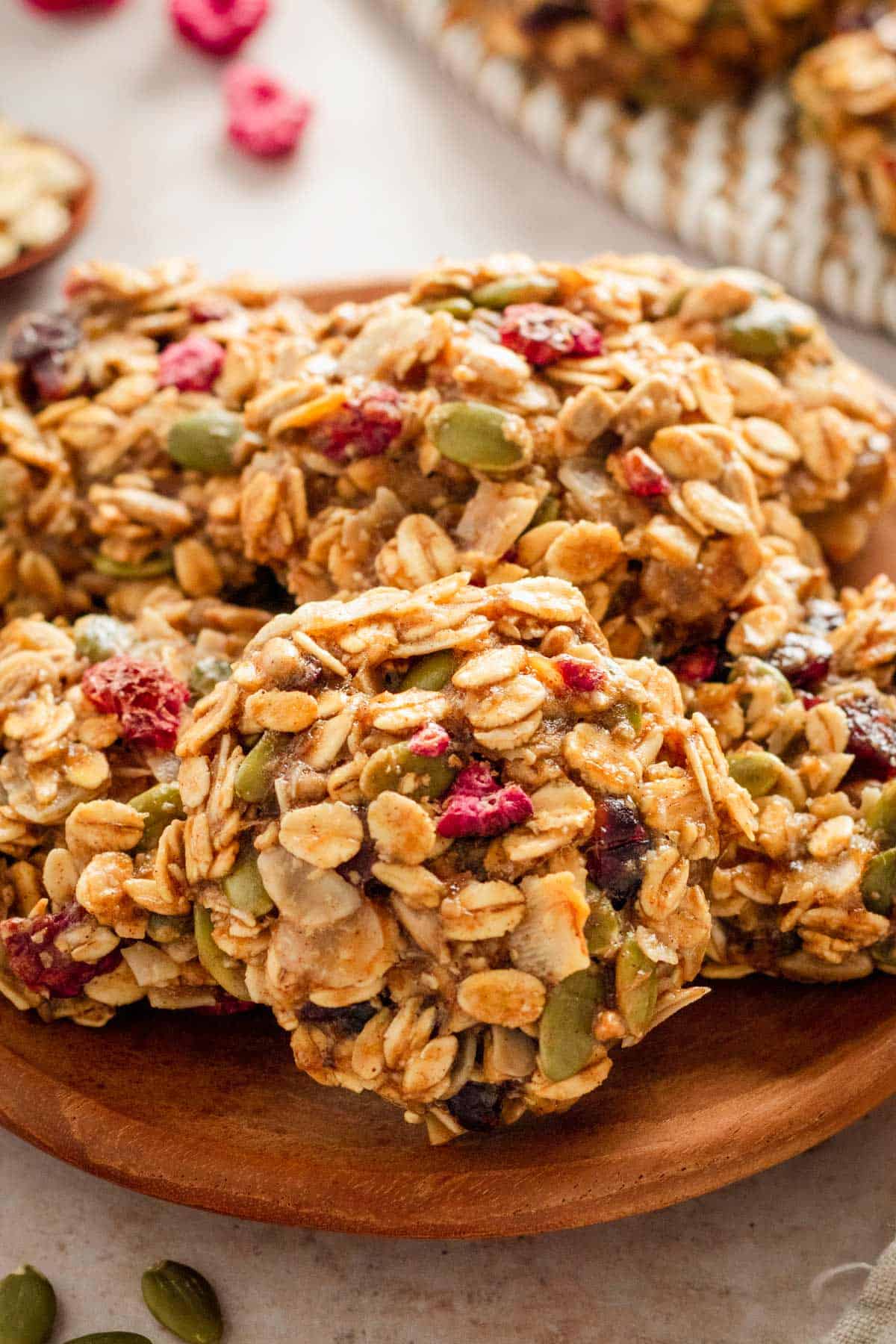 a stack of healthy oatmeal breakfast cookies