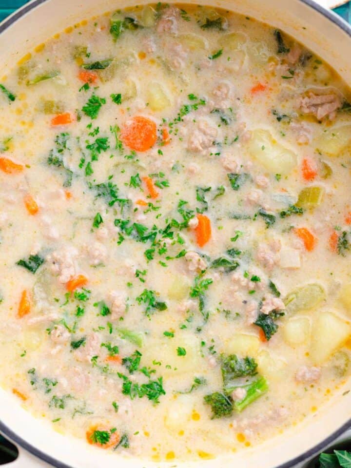 Creamy healthy Tuscan Soup.