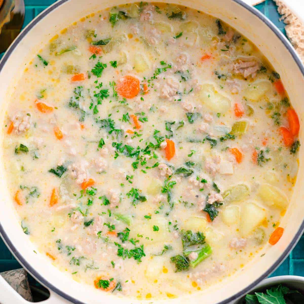 Creamy healthy Tuscan Soup.