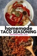 homemade taco seasoning mix and taco meat