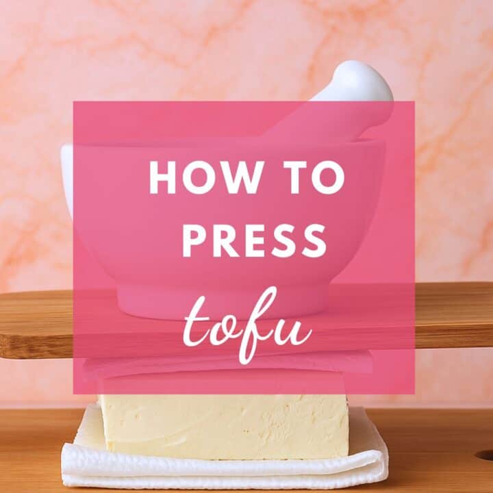 Pressing tofu between paper towels and no equipment.