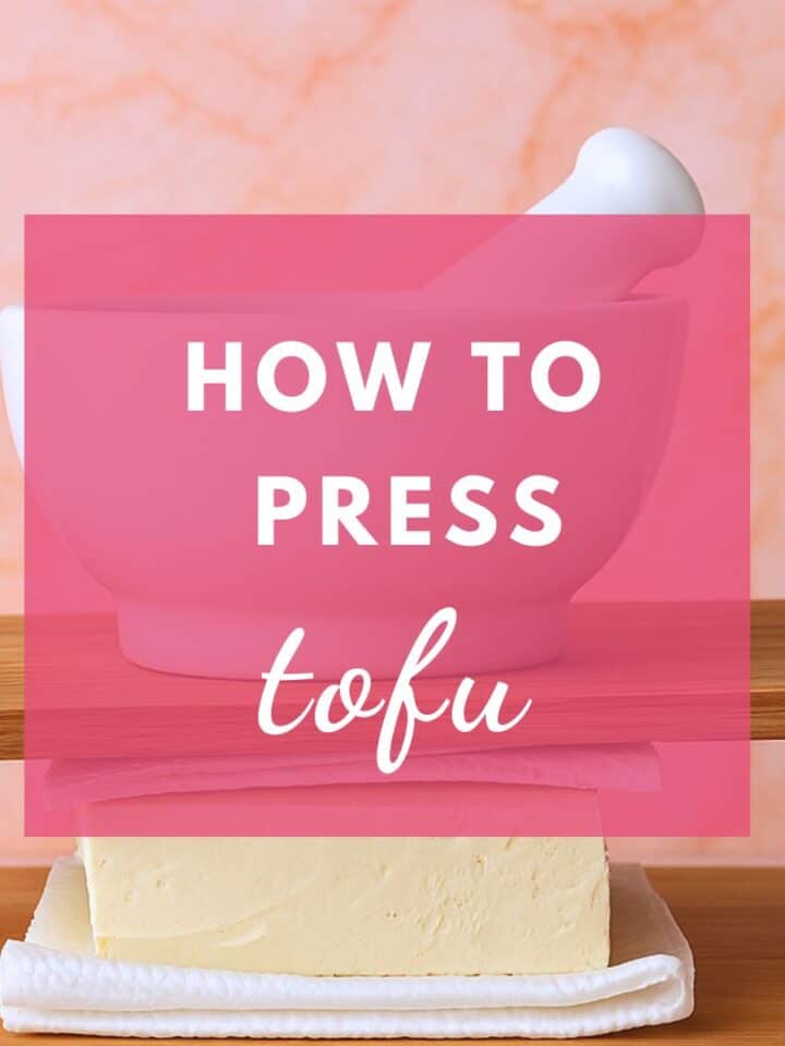 Pressing tofu between paper towels and no equipment.