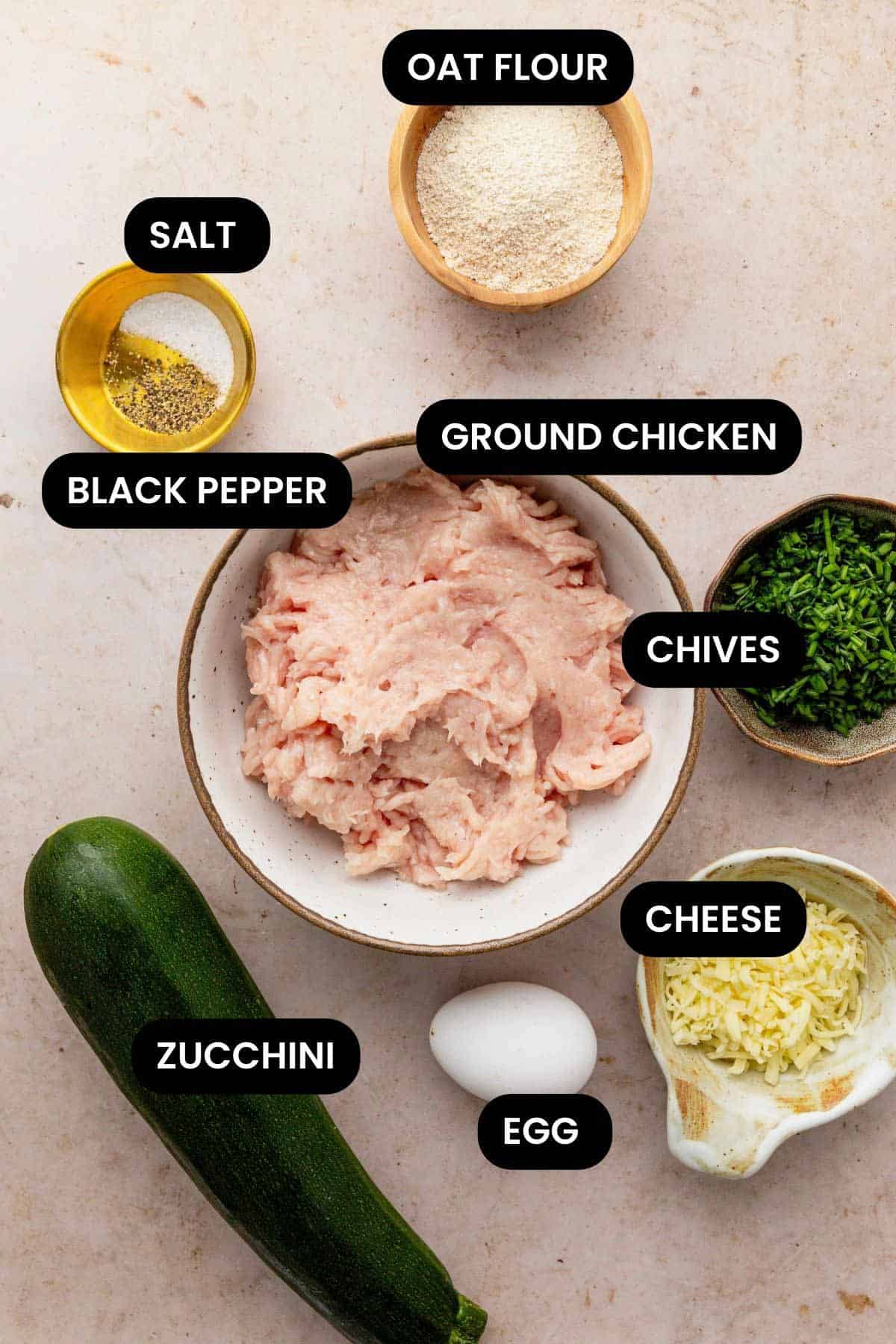 ingredients for chicken patties.