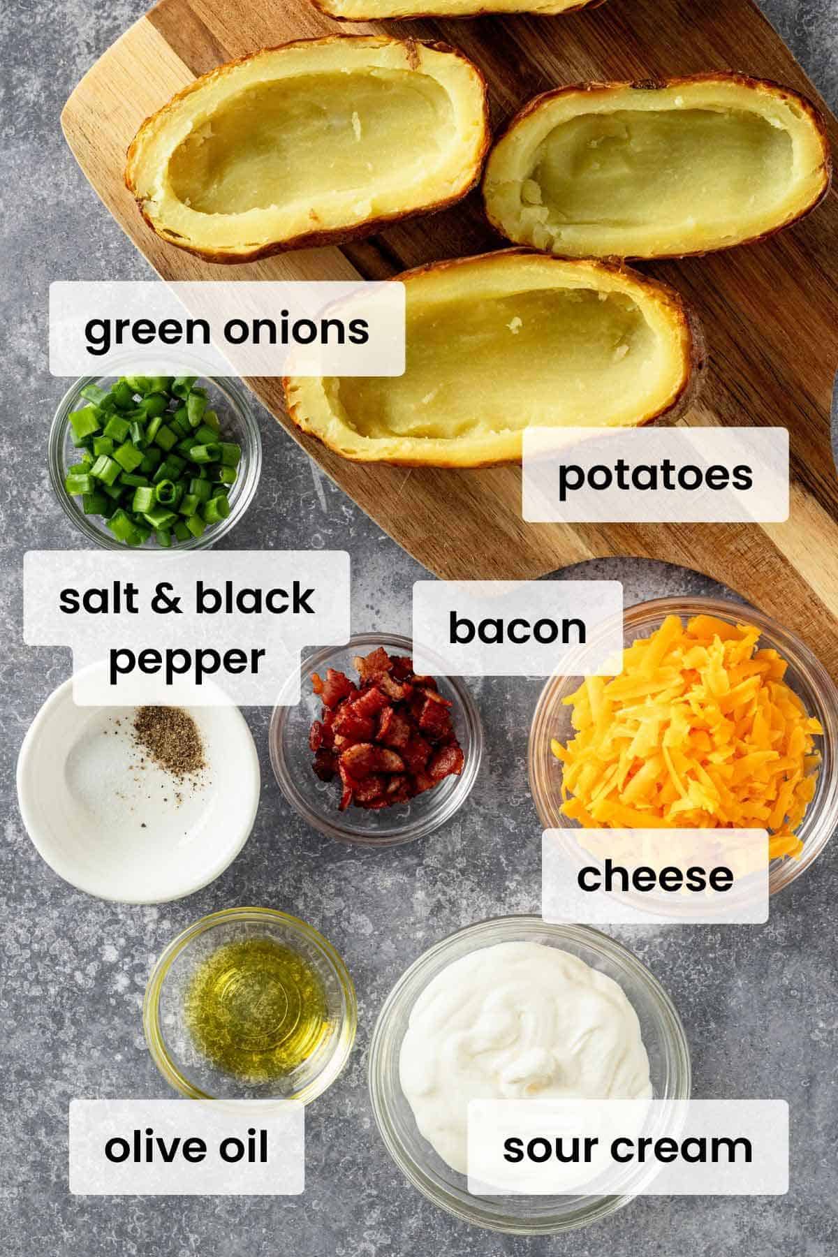 ingredients for potato skins.