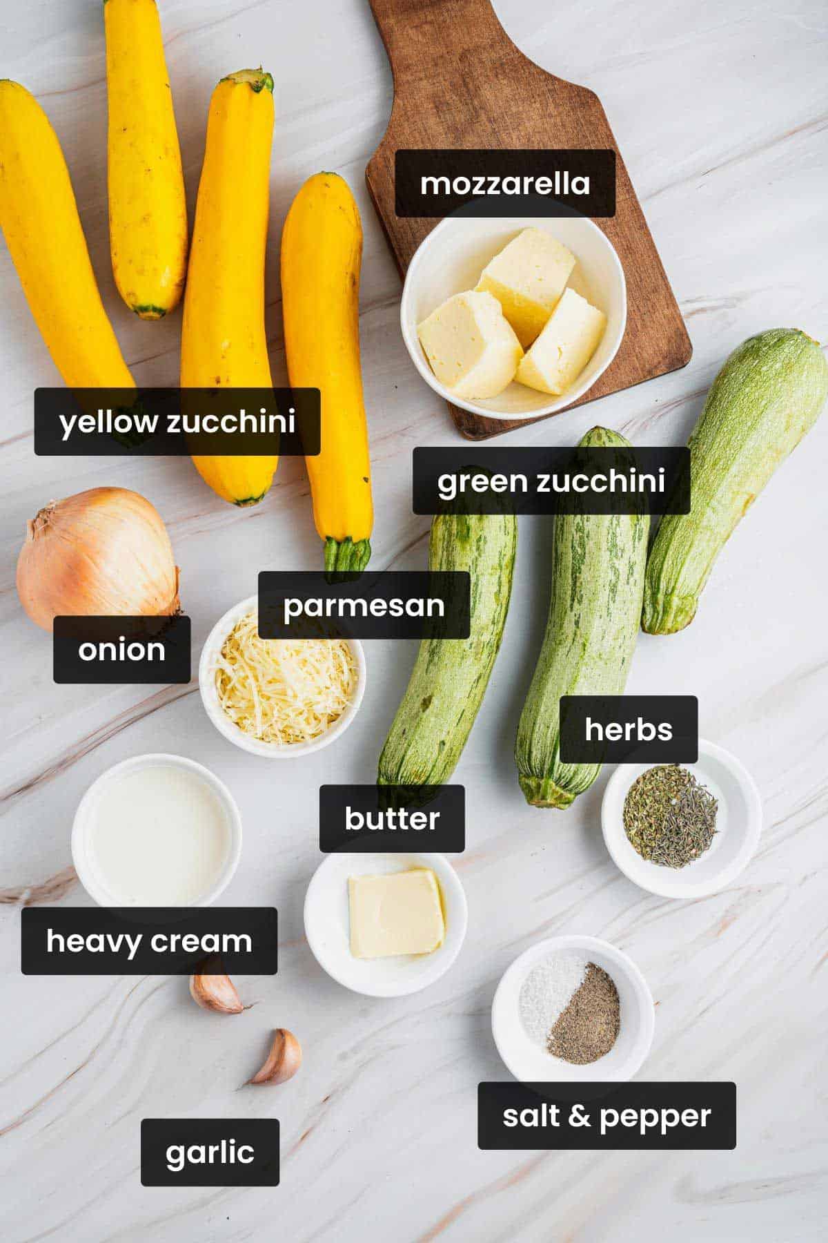 zucchini casserole recipe ingredients.