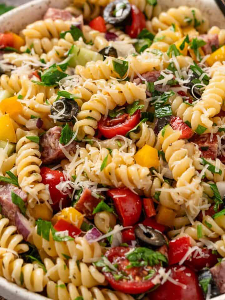 Cold Pasta Salad With Smoked Sausage-The Yummy Bowl