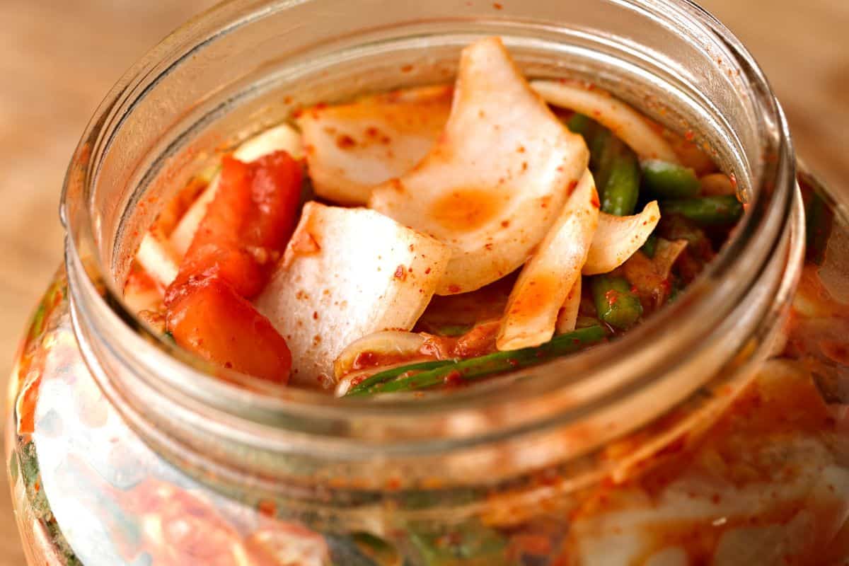 kimchi jar as a substitute for sauerkraut.