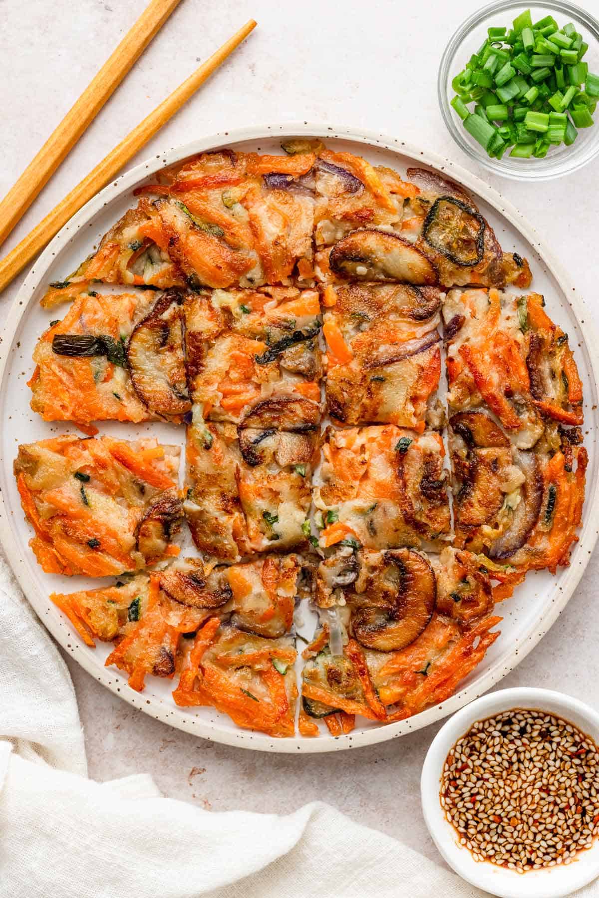 Korean vegetable pancake Yachaejeon.
