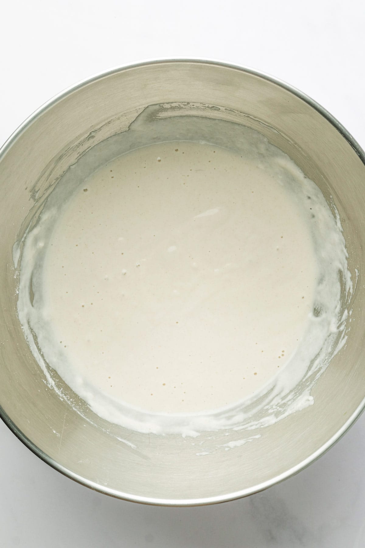 Flour and water mixture for pancakes.