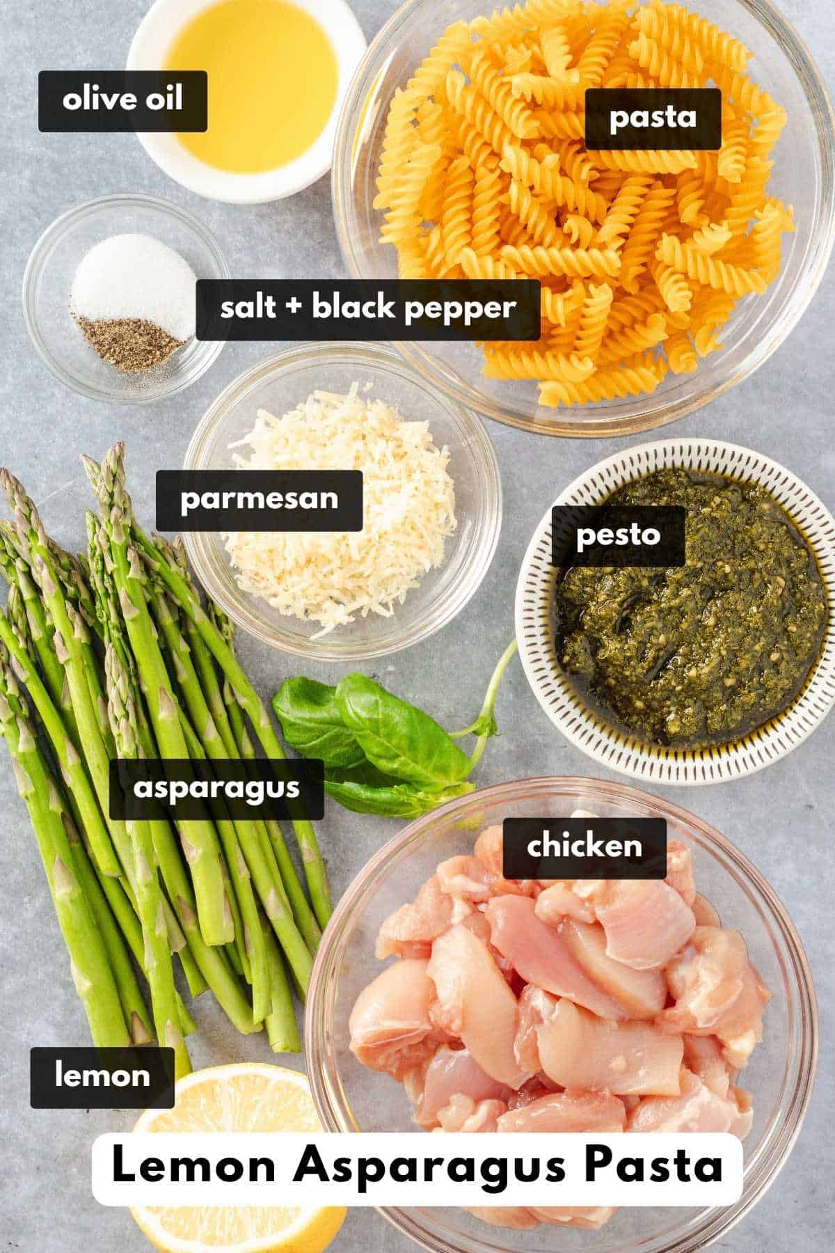 lemon asparagus pasta with chicken ingredients