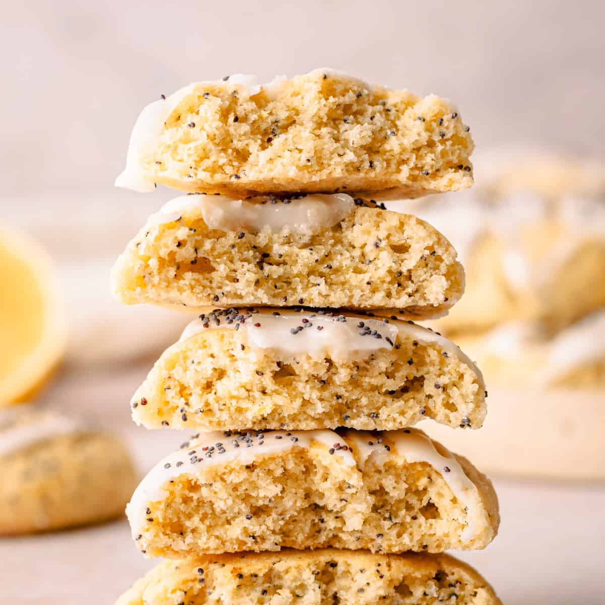 iced lemon poppy seed cookies.