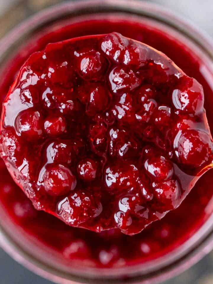 Lingonberry Sauce in a glass jar