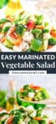 Marinated vegetable salad pin image