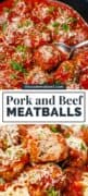 meatballs in tomato sauce pin image