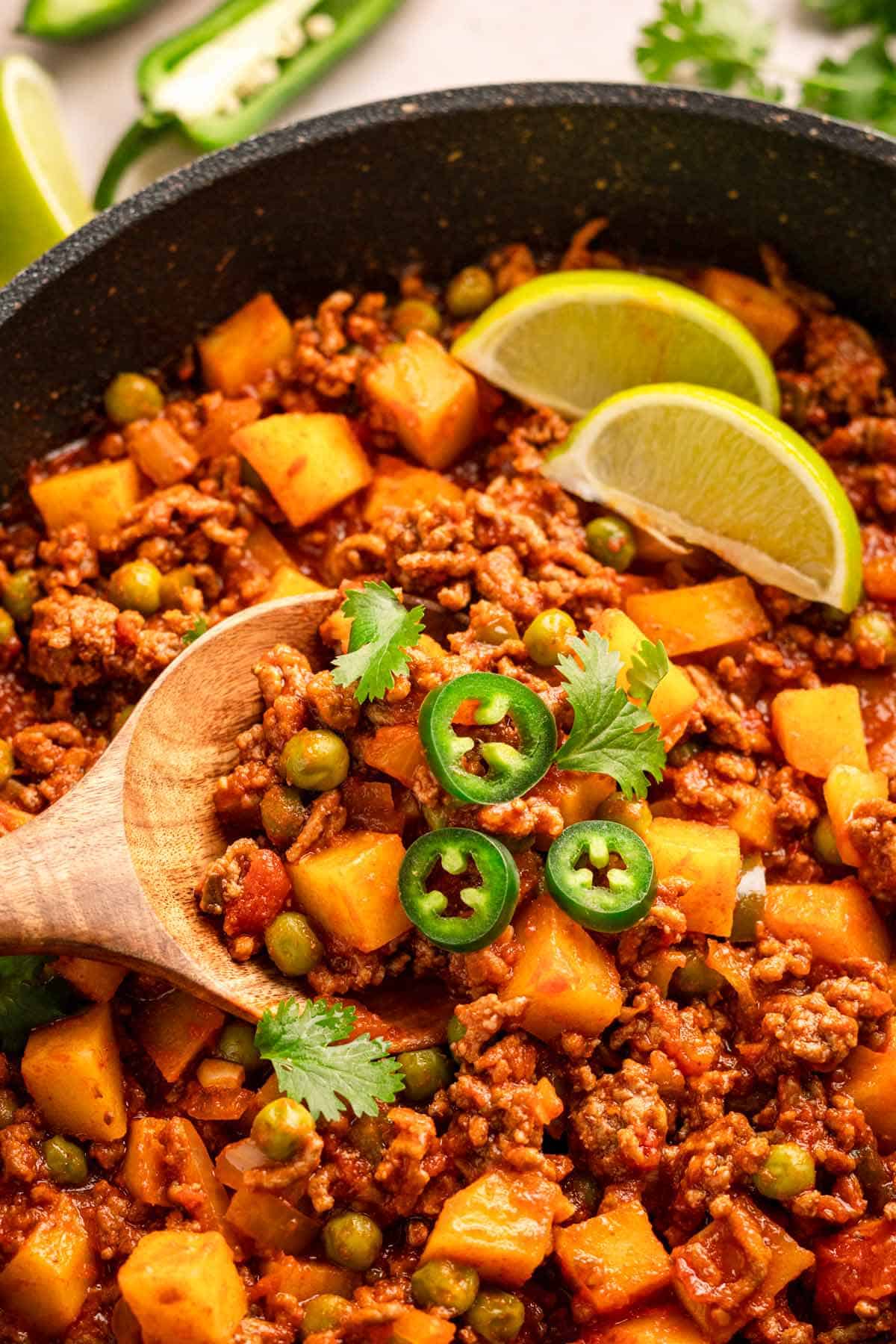 Skillet Mexican Picadillo recipe with potatoes.