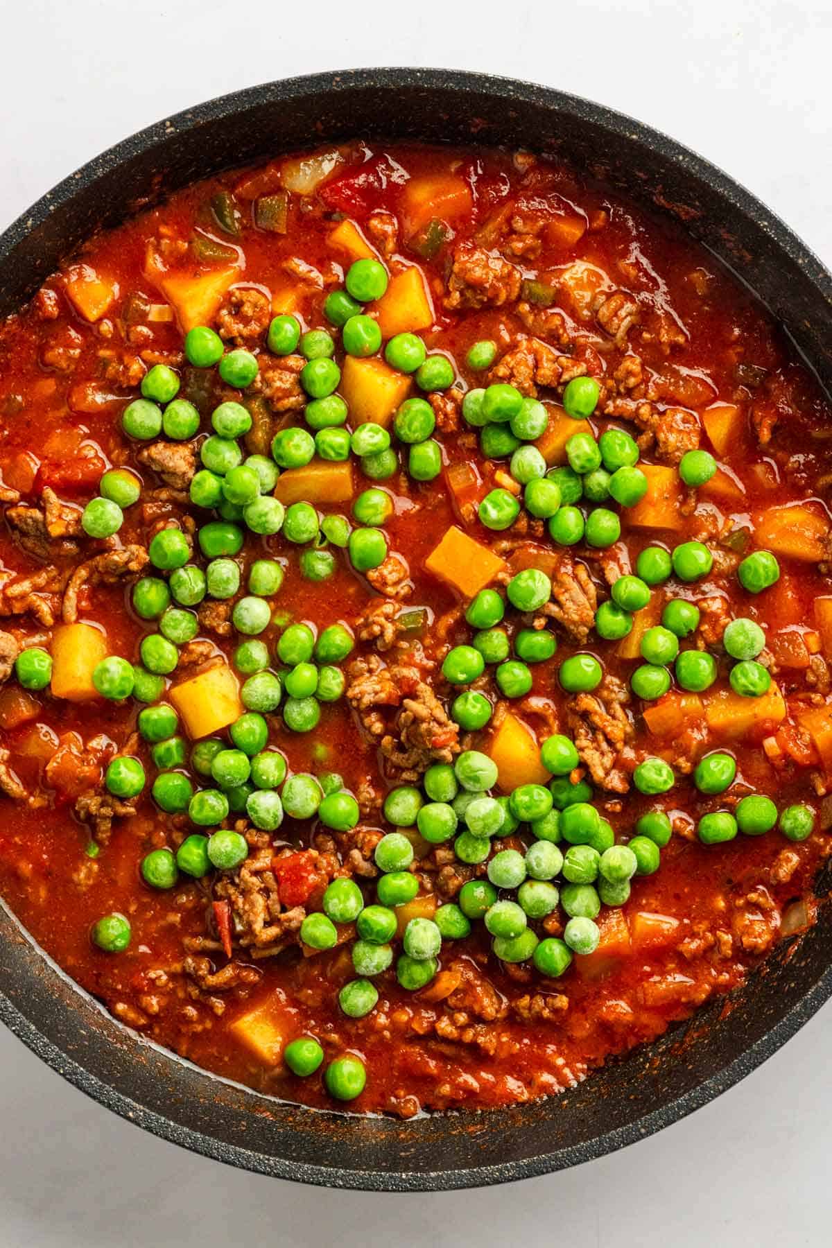 Mexican Picadillo recipe with potatoes.