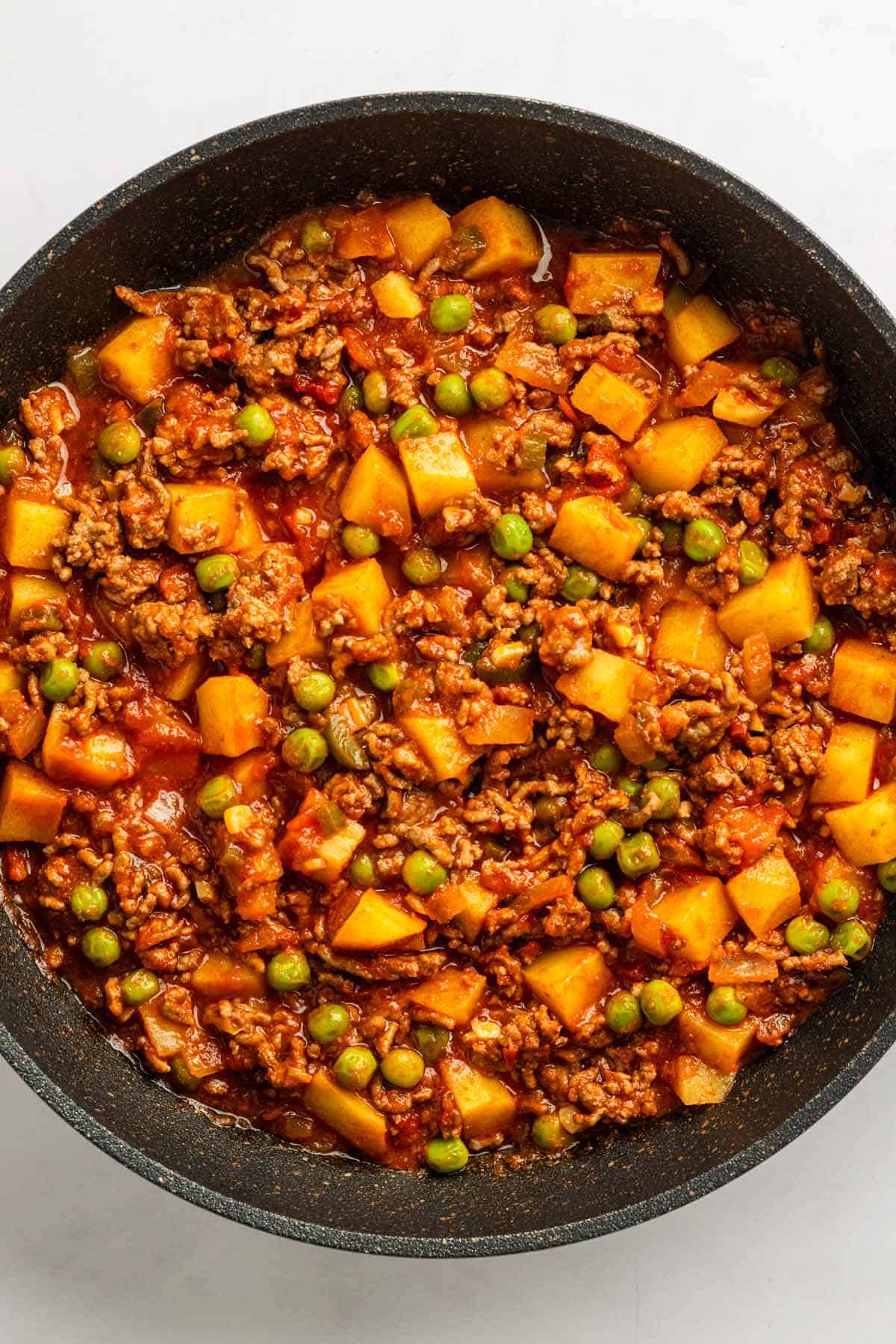 Mexican Picadillo recipe with potatoes.