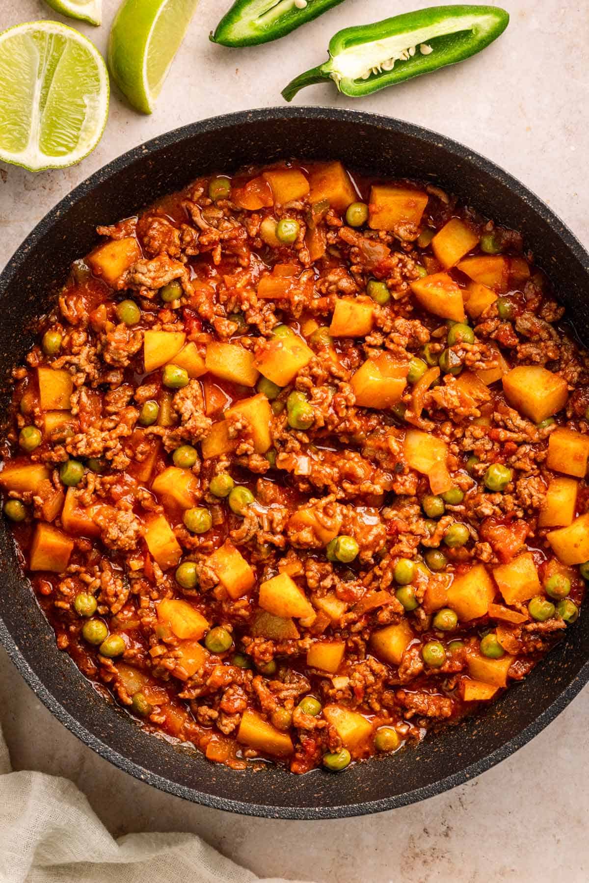 Mexican Picadillo recipe with potatoes.