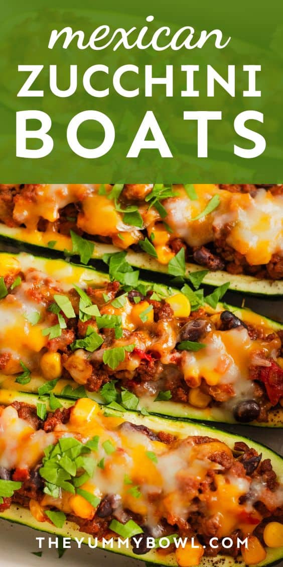 Mexican Taco Zucchini Boats (With Ground Beef)