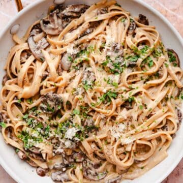 One Pan Mushroom fettuccine.