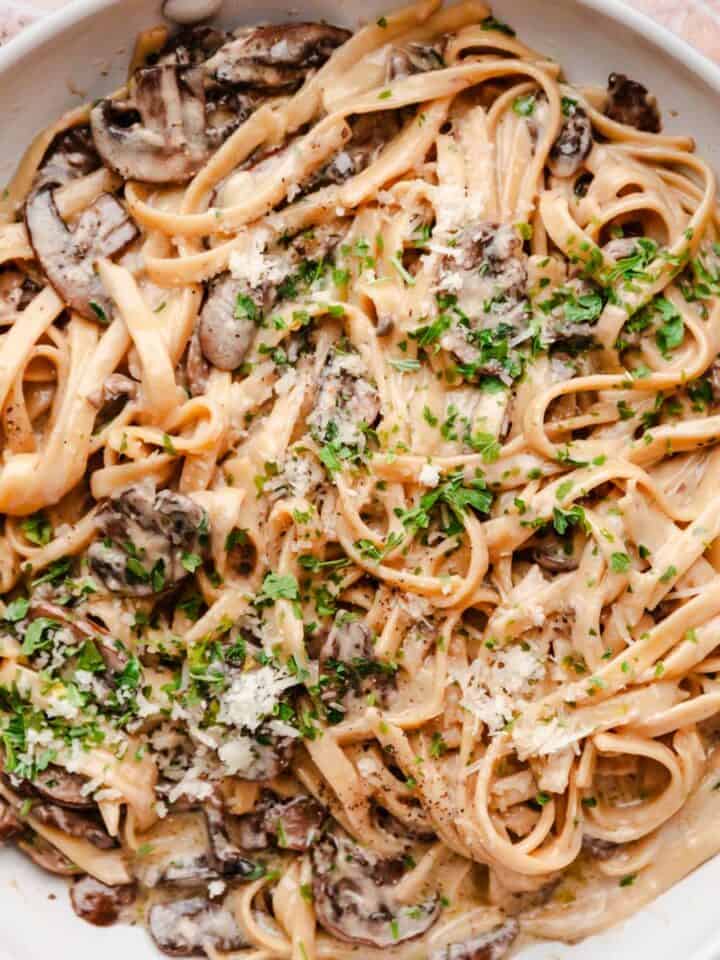 One Pan Mushroom fettuccine.