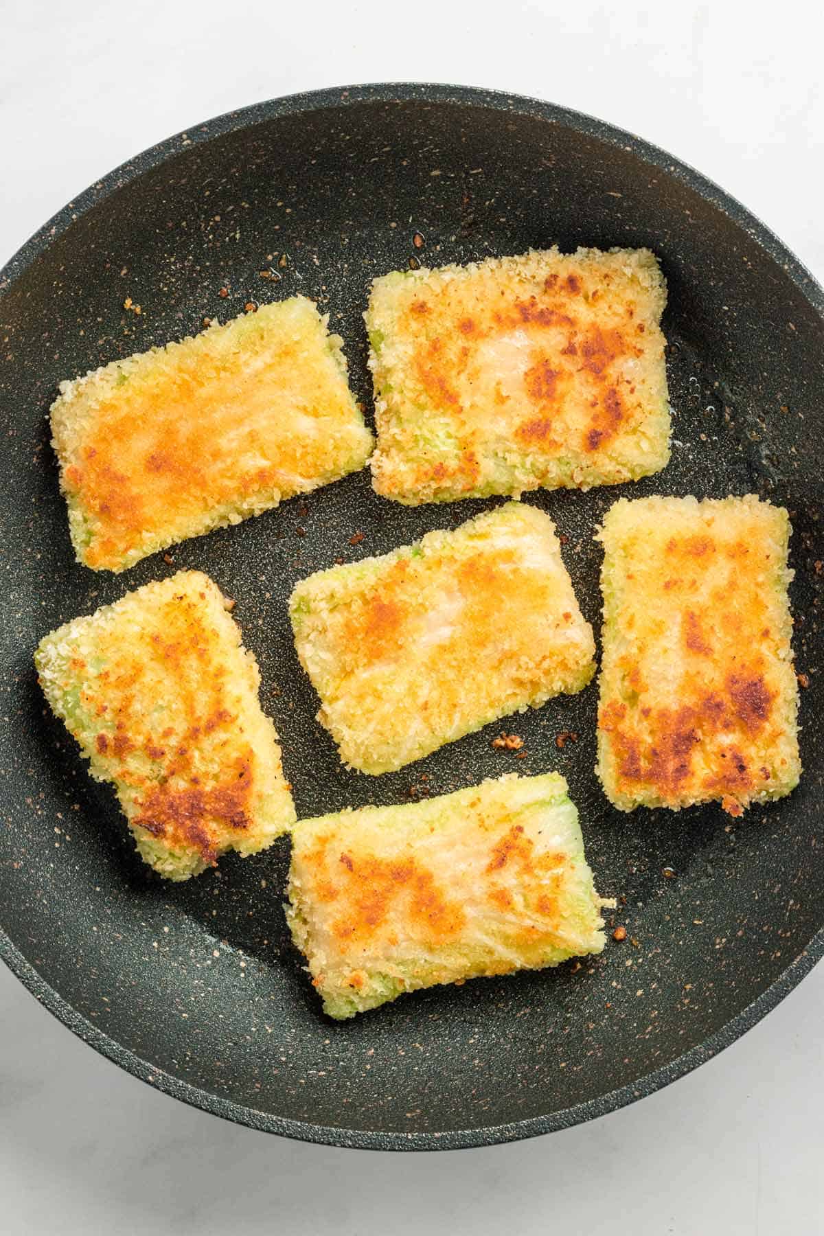 Napa Cabbage leaf with cheddar cheese.