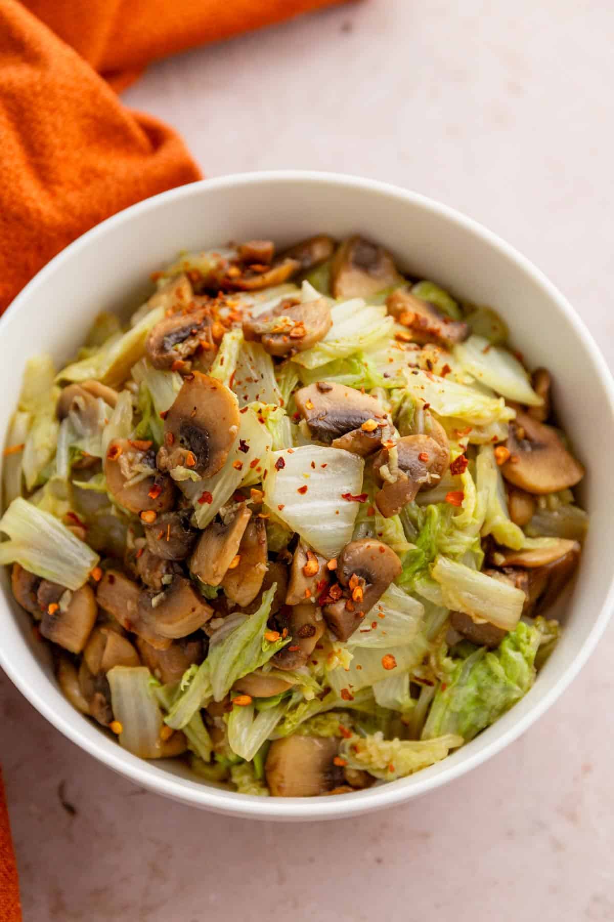 stir fried chinese cabbage in dark soy sauce.