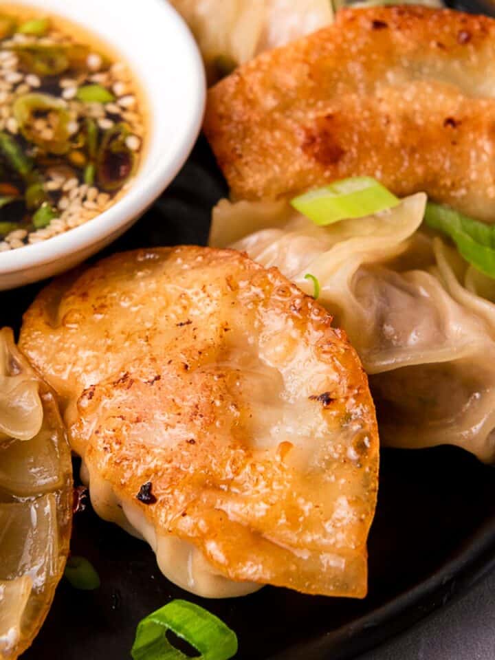 pan fried pork dumplings.