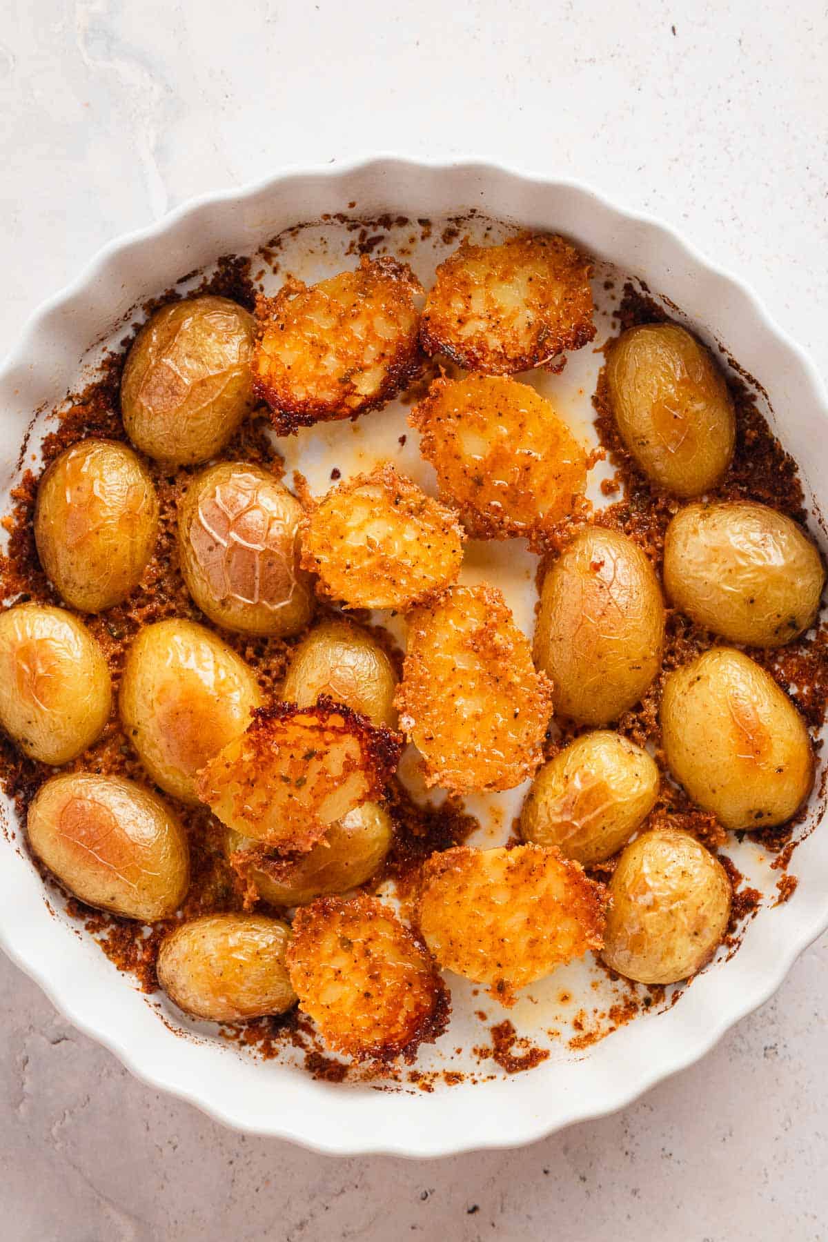 crispy parmesan crusted potatoes.