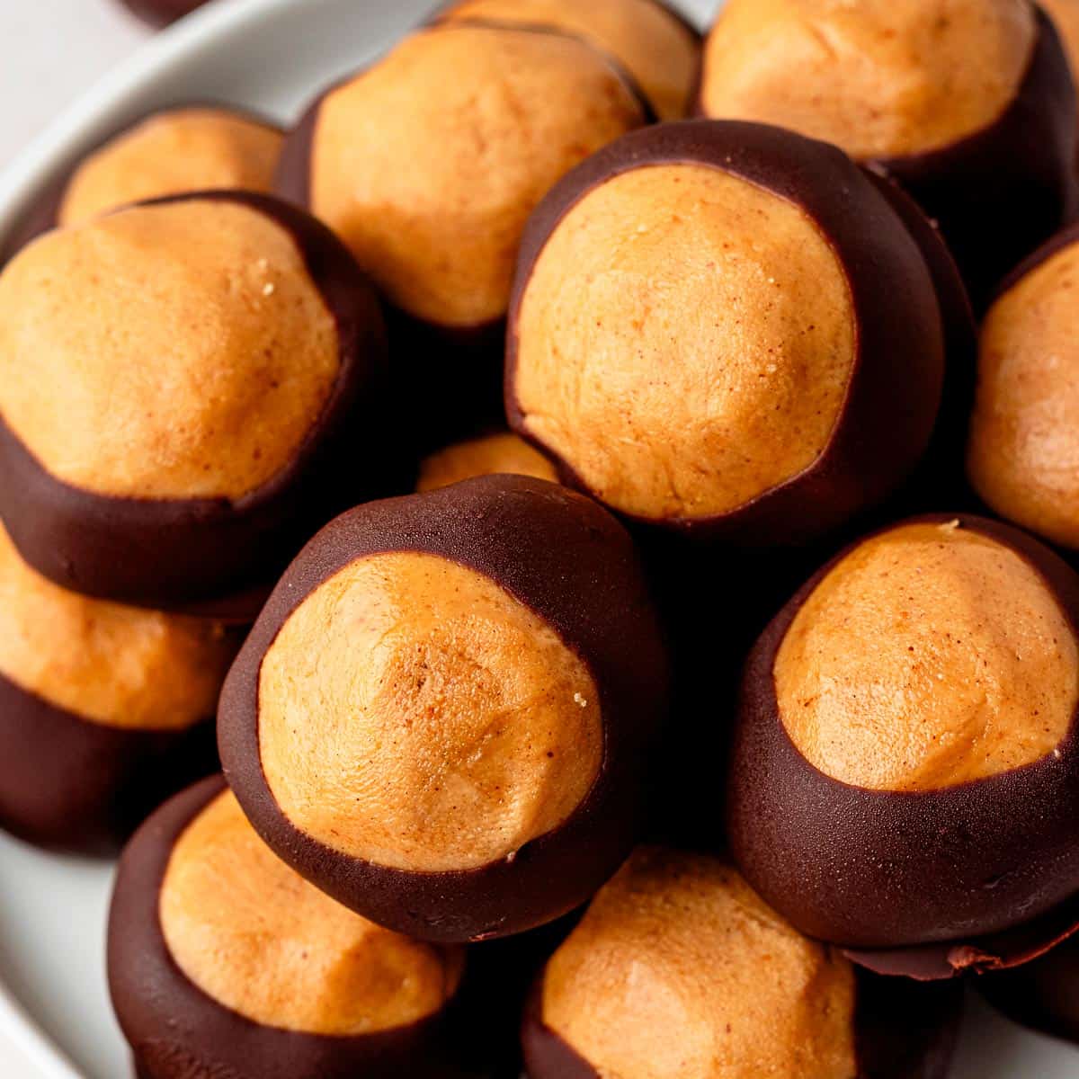 dipped in melted chocolate peanut butter balls.