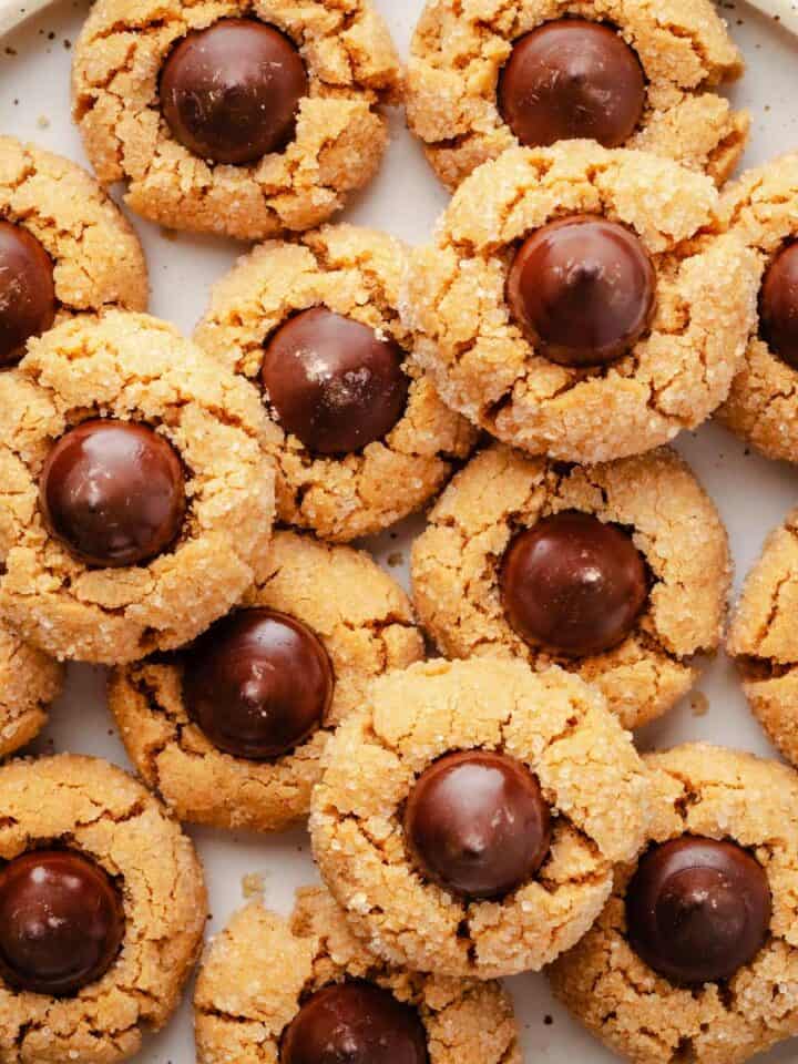 Peanut butter blossoms with hershey's kisses.