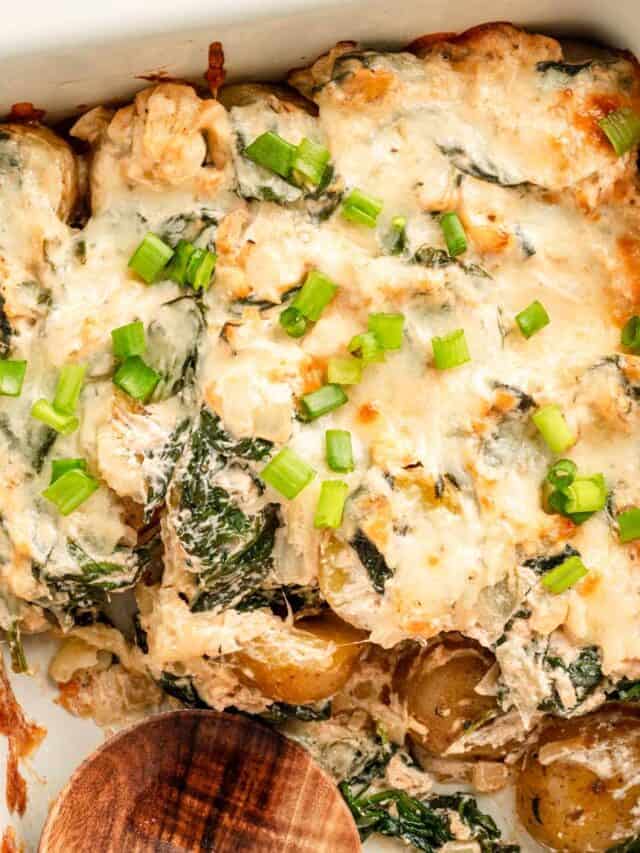Creamy spinach potato casserole.