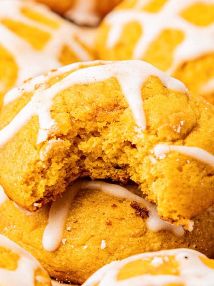 pumpkin pie spice cookies with glaze.