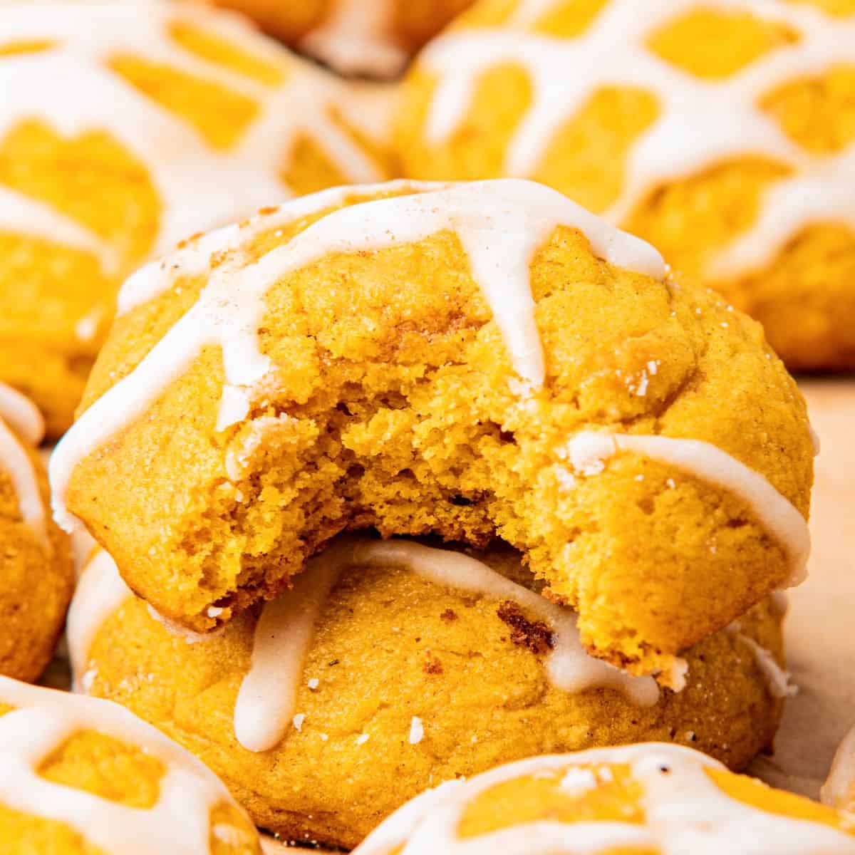 pumpkin pie spice cookies with glaze.