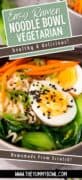 easy ramen noodle bowl with eggs and bok choy.