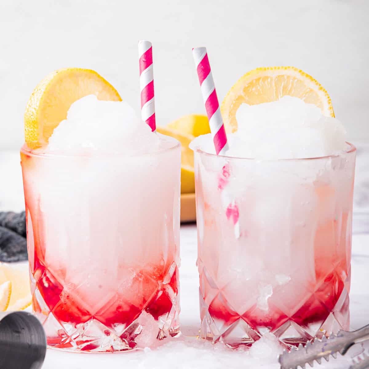 frozen gin tonic with raspberries.