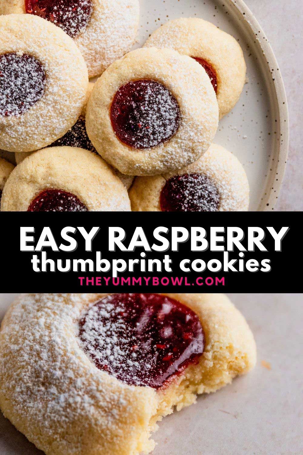 Raspberry Thumbprint Cookies - The Yummy Bowl