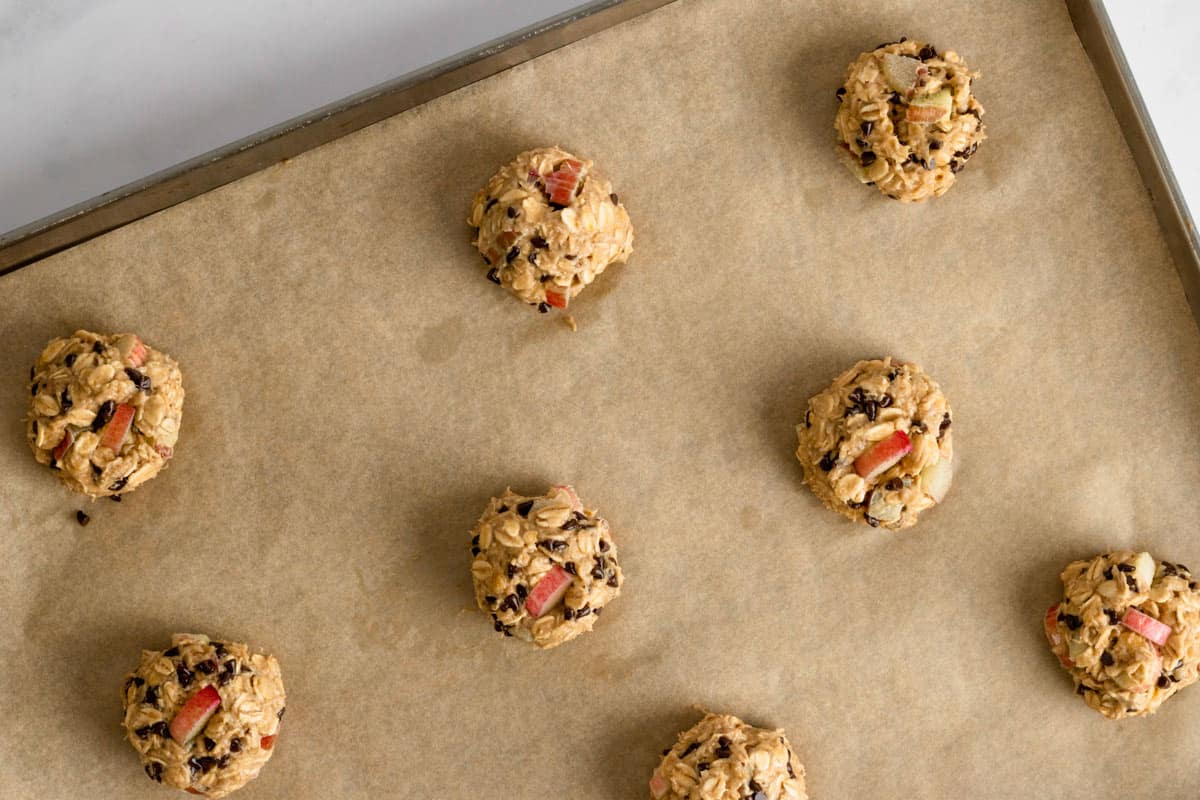 oatmeal cookies with rhubarb cookie dough balls
