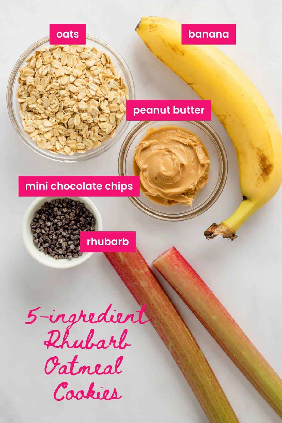 ingredients for rhubarb cookies
