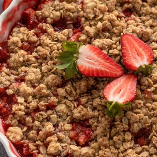 Healthy Strawberry Rhubarb Crisp