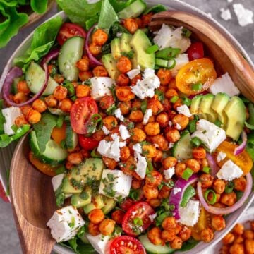 Avocado Chickpea Salad in a bowl