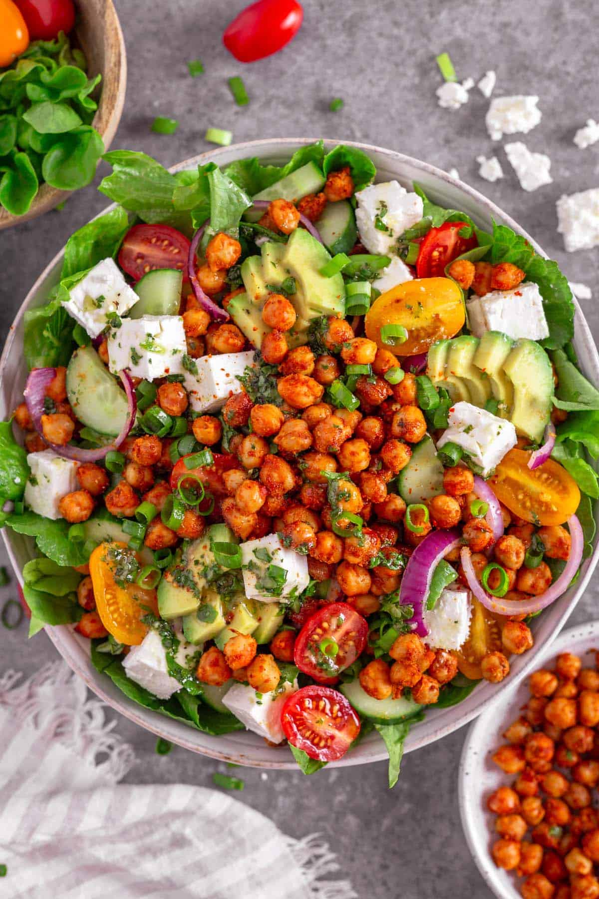 Avocado Chickpea Salad in a bowl