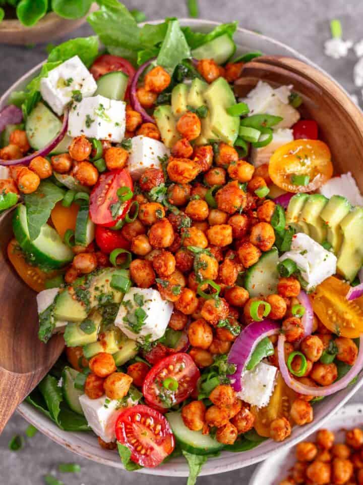 Avocado Chickpea Salad in a bowl